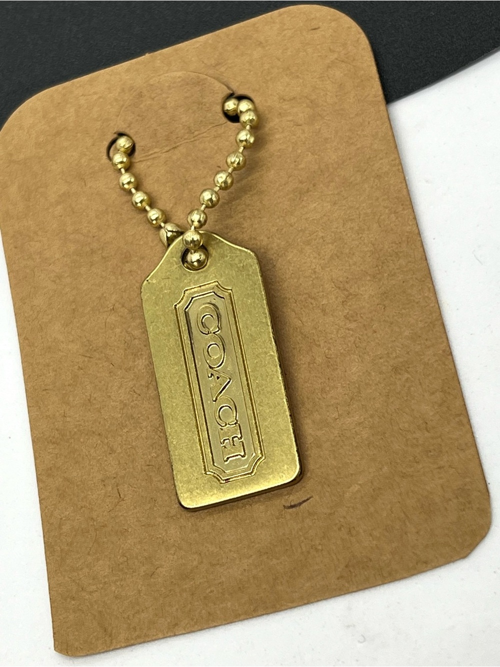 Authentic Coach Brass Tone Metal Logo Bag Hangtag Purse Charm Keychain Tag - Picture 10 of 10